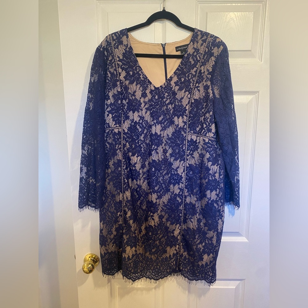 Tribal Femme Blue Lace Sheath Dress Size 16 3/$30